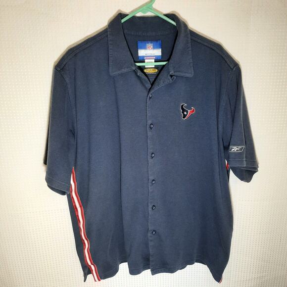 Reebok NFL Houston Texans Polo Shirt XL Team Apparel PlayDry Retro Vintage - Picture 1 of 6